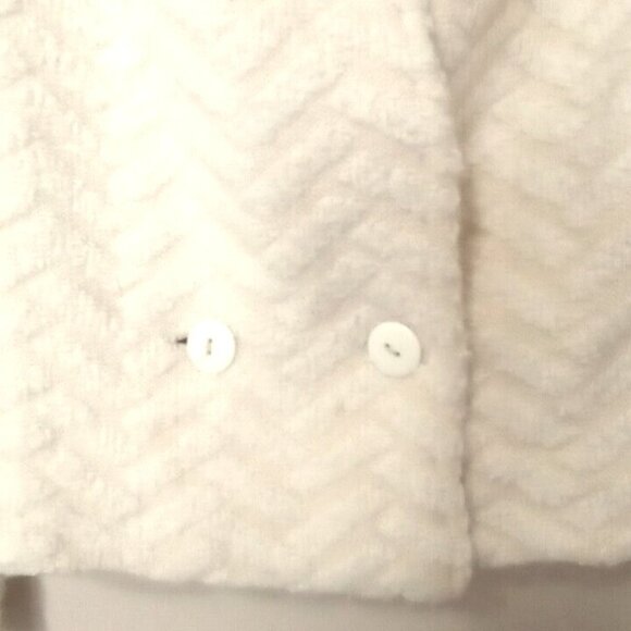 Formal Cocktail Wool Blend Sweater Jacket Medium Warm Burnout Texture Cream Y2k - Picture 6 of 9